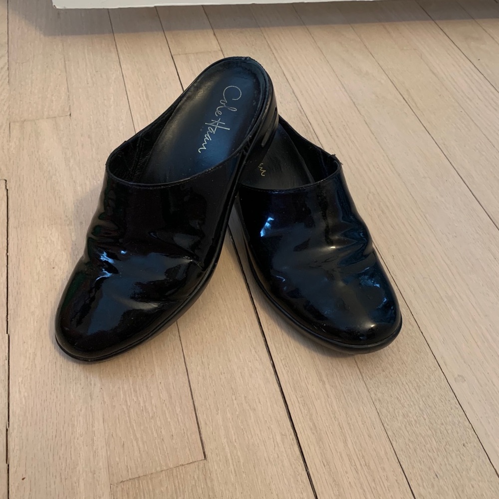 Patent Slip-On Mules, Size 5 1/2 B